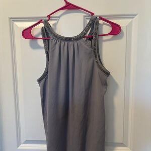 Express Gray Sleeveless Top with Silver